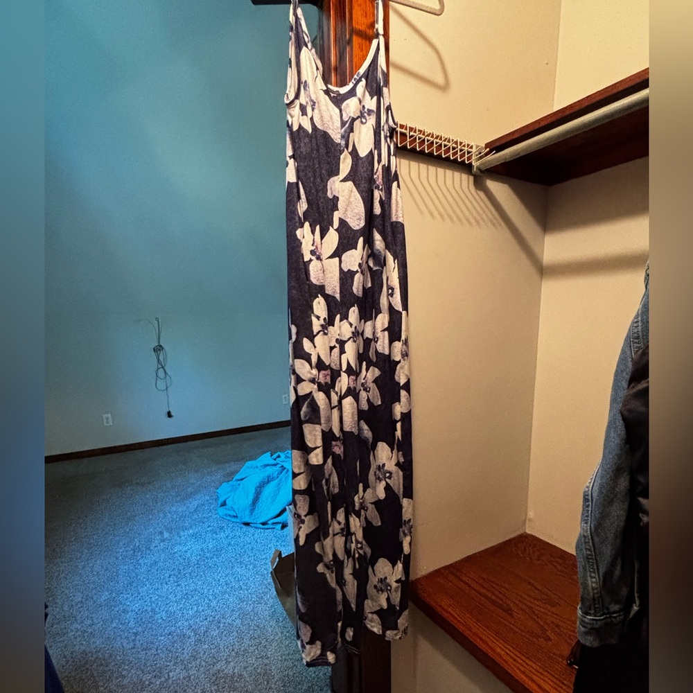 Floral Blue and White Jumpsuit